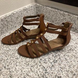 Aerosoles Womens Awesome Wedge Sandal 7.5M Dark Ta
